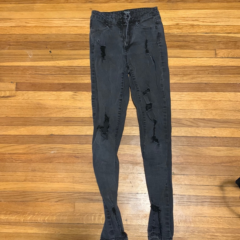 Black denim skinny jeans